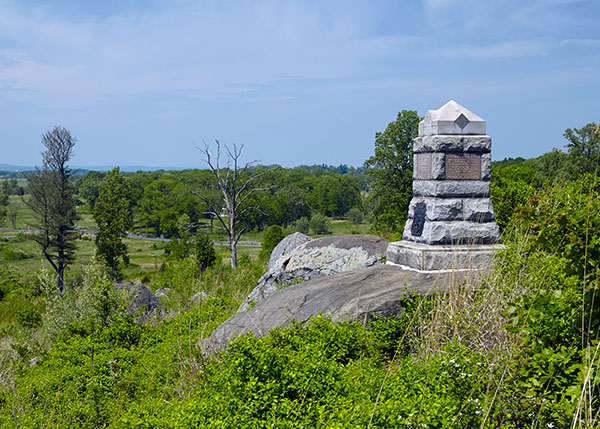 Michigan Sharpshooter monument found on Little Round Top at Gettysburg. Image ©2015 Look Around You Ventures.